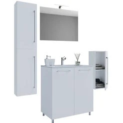 Wohnen Möbelset fürs Bad in Weiß - Ipsum (vierteilig)