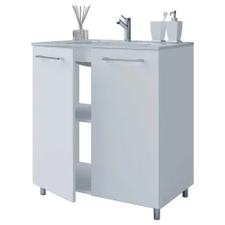 Wohnen Möbelset fürs Bad in Weiß - Ipsum (vierteilig)