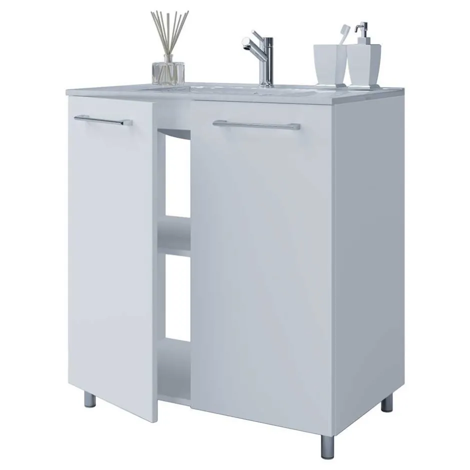 Wohnen Möbelset fürs Bad in Weiß - Ipsum (vierteilig)