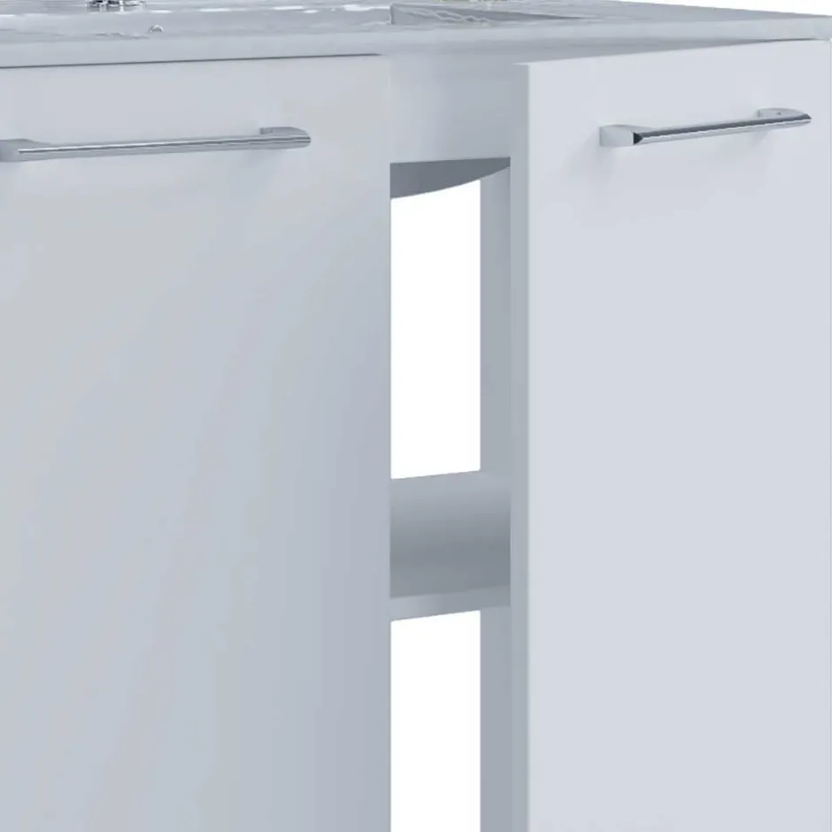 Wohnen Möbelset fürs Bad in Weiß - Ipsum (vierteilig)