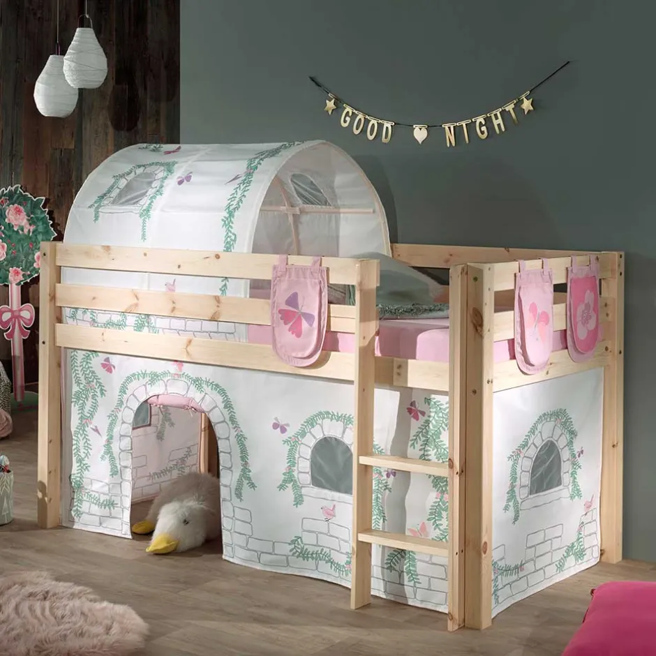 Wohnen Mädchen Abenteuer Hochbett in Kiefer Natur - Ashford