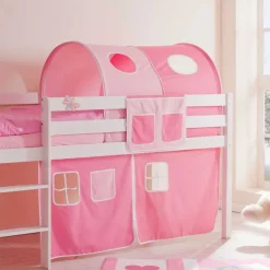 Mädchen Hochbett Alasdair in Weiß-Pink^Wohnen Best