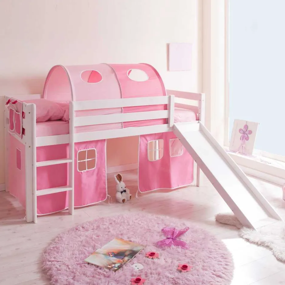 Mädchen Hochbett Rene mit Rutsche^Wohnen Hot