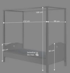 Mädchen Kinderbett Grandory mit Himmel^Wohnen Discount