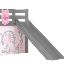 Mädchen Rutschbett in Grau mit Vorhang - Constanza^Wohnen Outlet