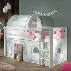 Kinder Wohnen Mädchen Spielbett in Weiß - Stephanie