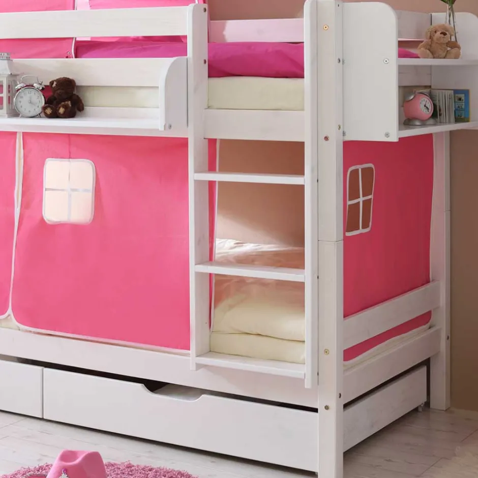 Kinder Wohnen Mädchenzimmer Etagenbett aus weißer Kiefer - Jionalla