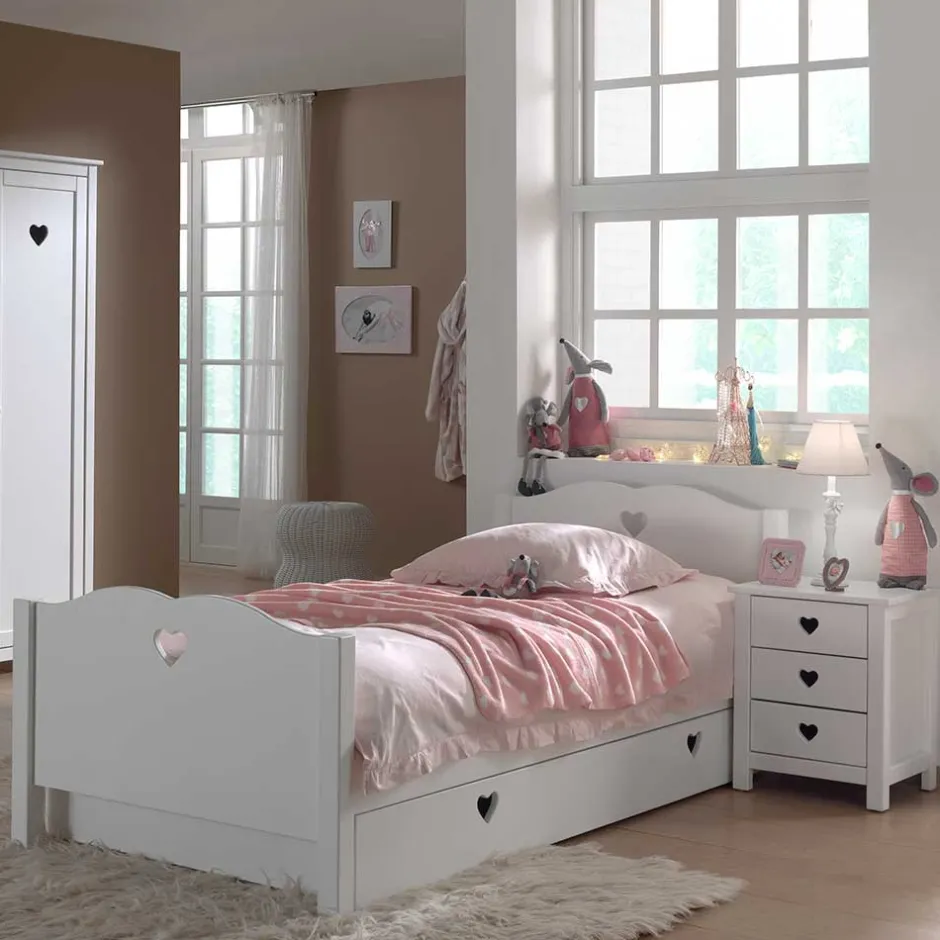 Kinder Wohnen Mädchenzimmer Grandory mit Herzchen (vierteilig)