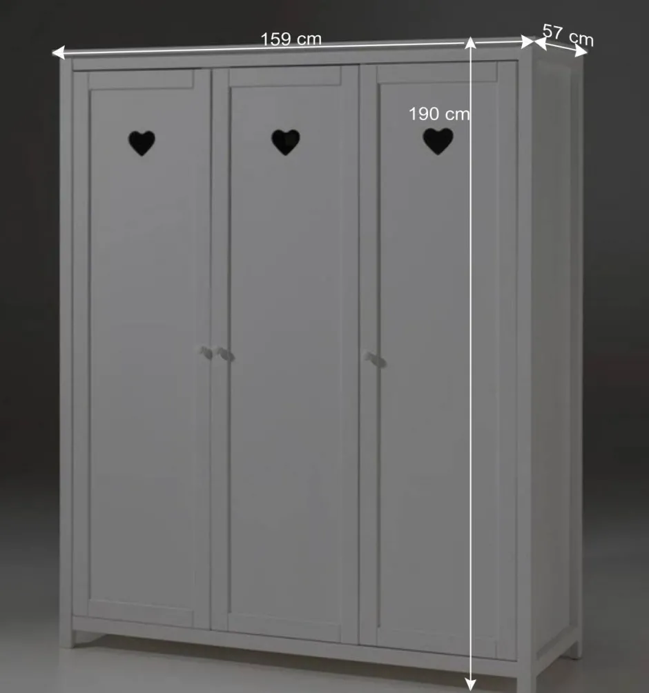 Kinder Wohnen Mädchenzimmer Grandory mit Herzchen (vierteilig)