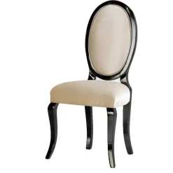 Medaillonstuhl in Beige und Schwarz - Rasita^Wohnen Outlet