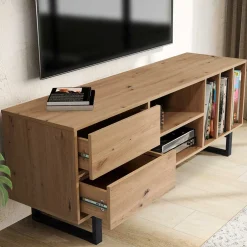 Wohnen Medien Element in Wildeiche Holzoptik - Priazena