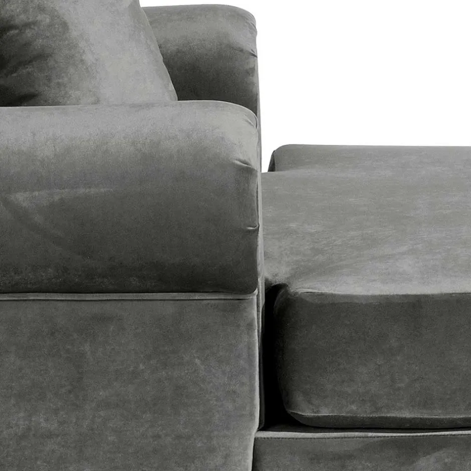 Wohnen Mega Wohnzimmersessel in Grau Samtvelours - Jusic