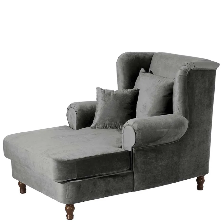 Wohnen Mega Wohnzimmersessel in Grau Samtvelours - Jusic