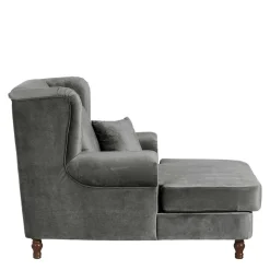Wohnen Mega Wohnzimmersessel in Grau Samtvelours - Jusic
