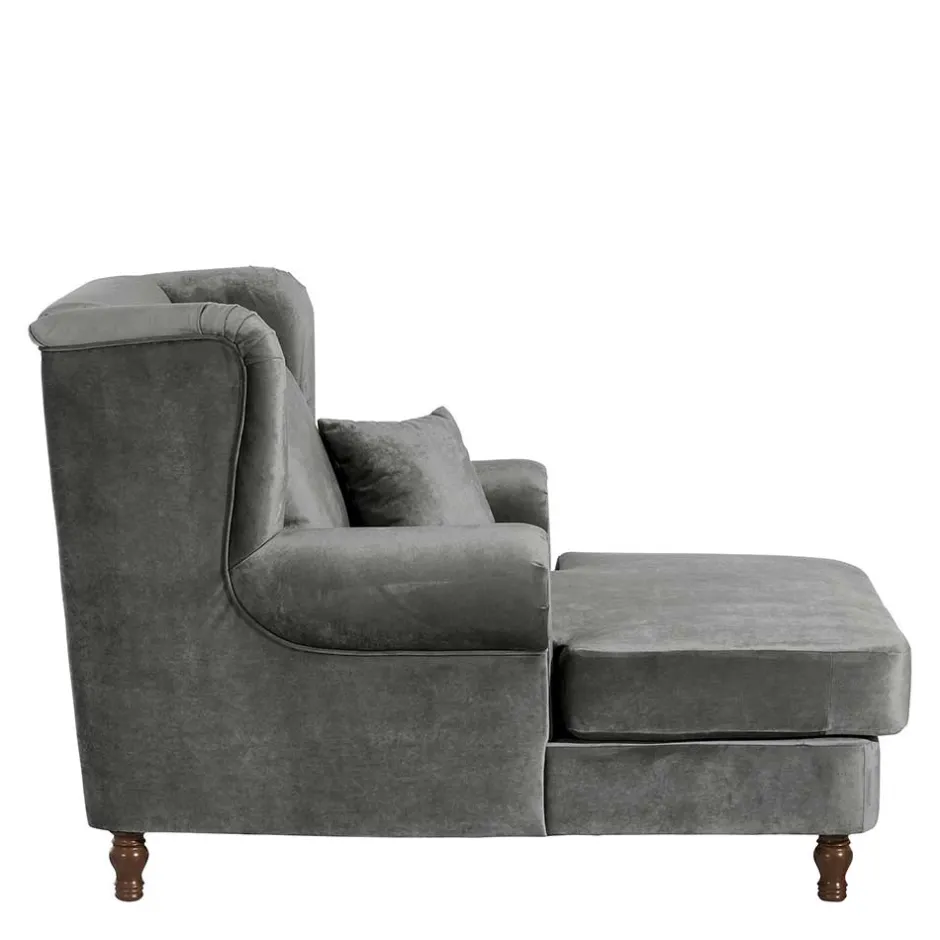 Wohnen Mega Wohnzimmersessel in Grau Samtvelours - Jusic