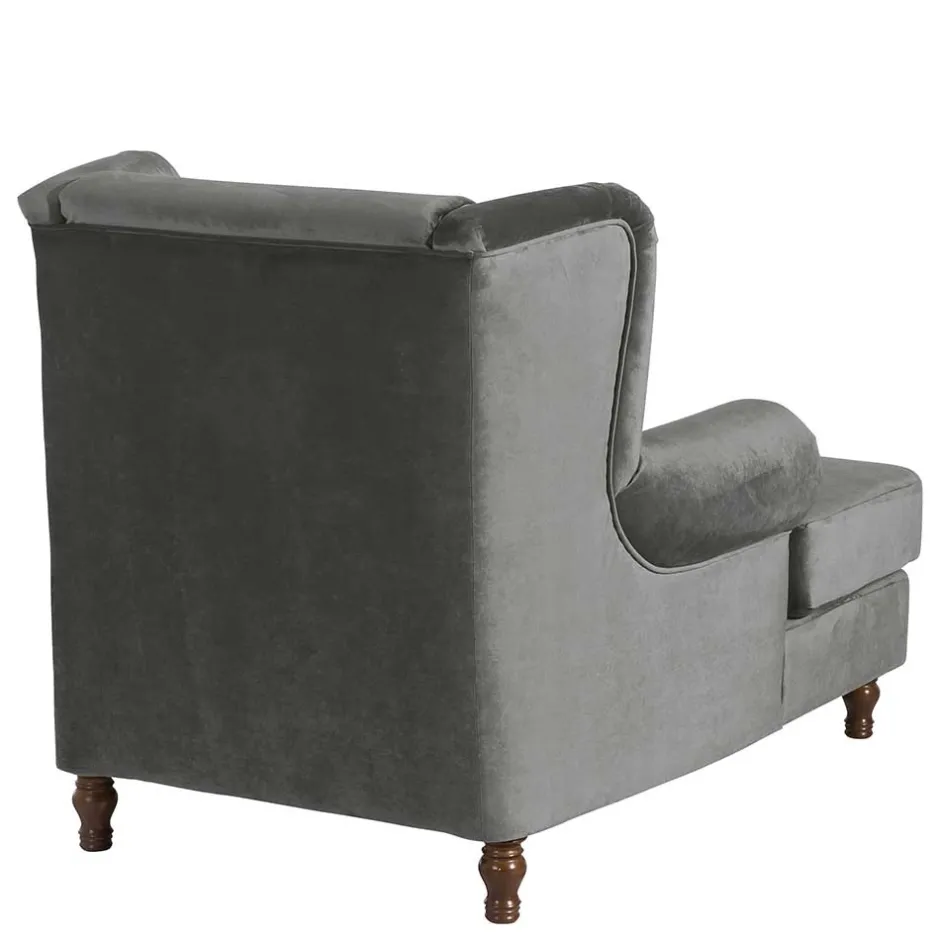 Wohnen Mega Wohnzimmersessel in Grau Samtvelours - Jusic