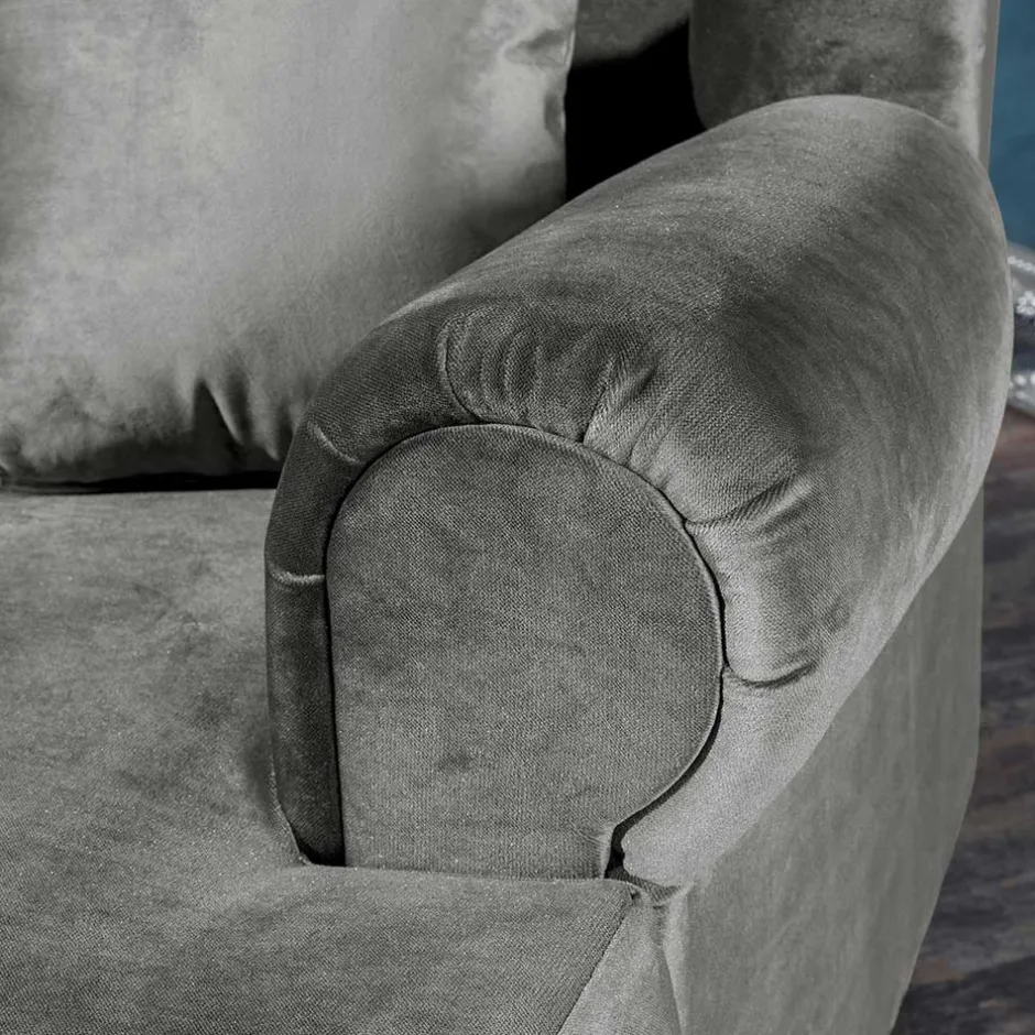 Wohnen Mega Wohnzimmersessel in Grau Samtvelours - Jusic