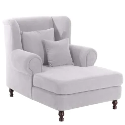 Wohnen Megasessel in Silbergrau Velours - Bacanova