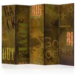 Mehrfarbiger Design Paravent mit Schrift - Jabota^Wohnen Discount