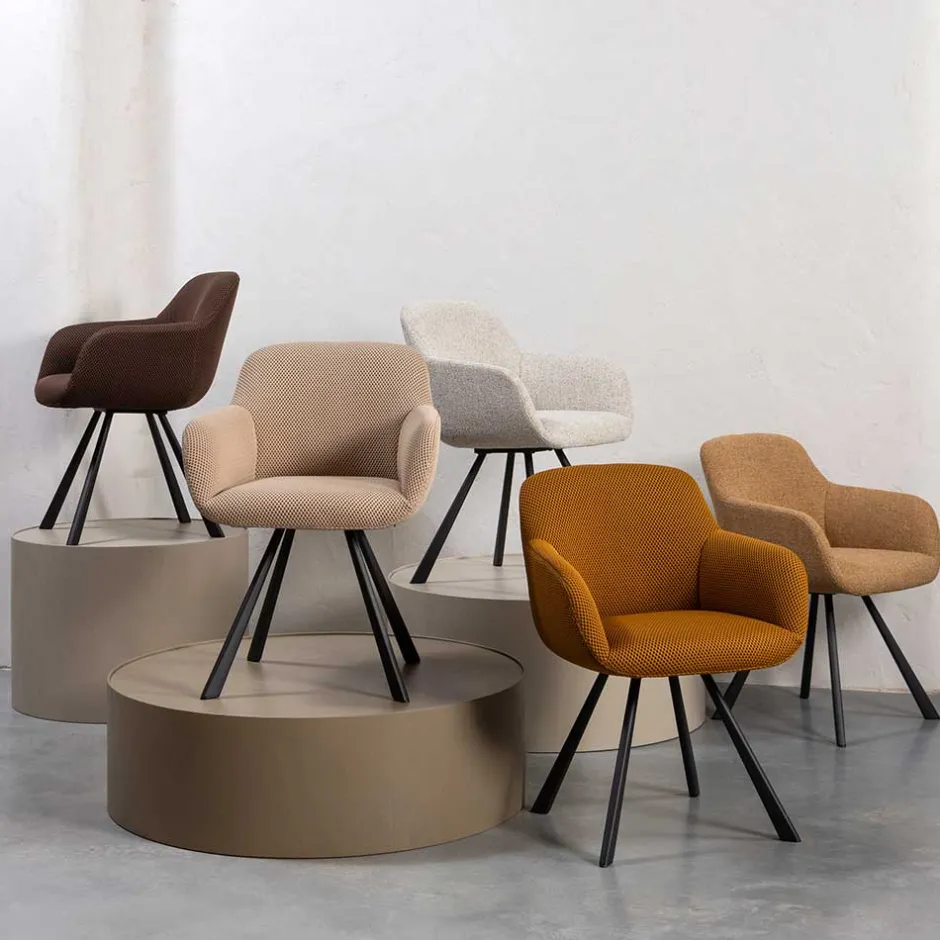 Wohnen Mesh Polsterstuhl mit Armlehnen - Charlena