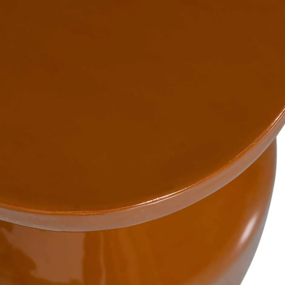 Wohnen Metall Beistelltisch in Ocker glänzend - Svilia