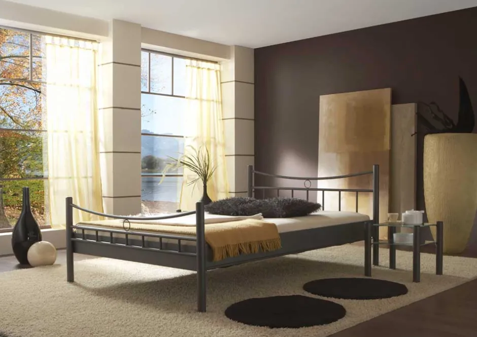Wohnen Metall Bett Rosanna in Dunkelgrau