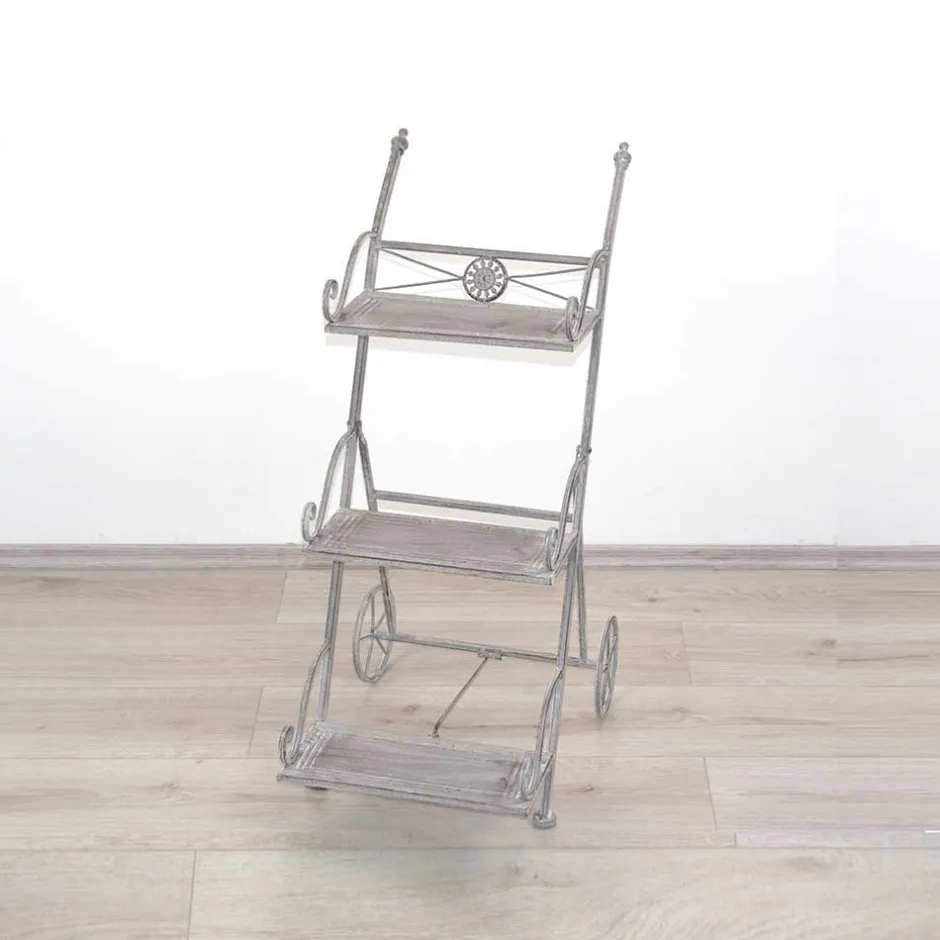 Wohnen Metall Blumenständer Landhaus Jillma in Grau