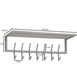 Metall Hängegarderobe in Silber - Markos^Wohnen Outlet