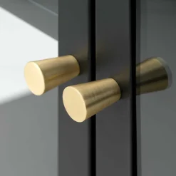 Wohnen Metall Lowboard Vitrine in Schwarz - Feliz