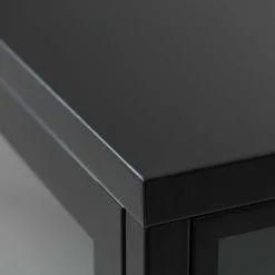 Wohnen Metall Lowboard Vitrine in Schwarz - Feliz