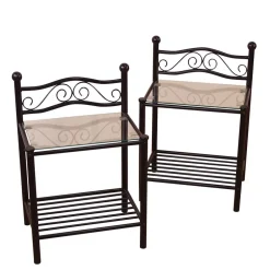 Wohnen Metall Nachttisch Cosmona mit Glasplatte (Set)