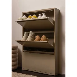 Metall Schuhschrank in Beige - Izzymo^Wohnen Discount