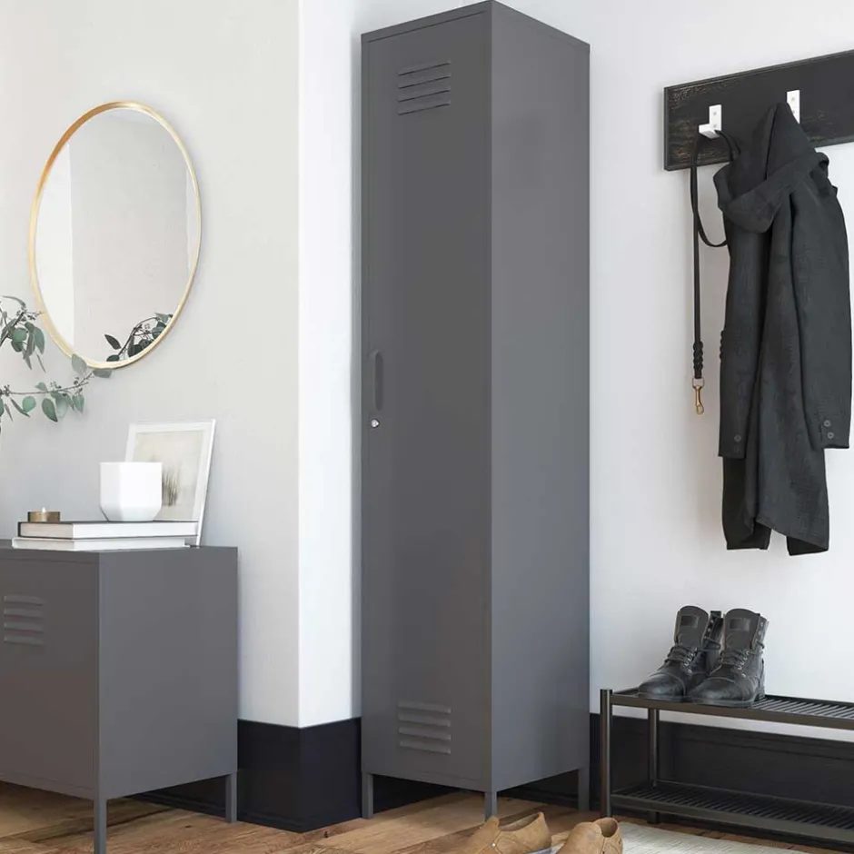 Metall Spindschrank in Dunkelgrau - Vespania^Wohnen Sale