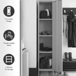 Metall Spindschrank in Dunkelgrau - Vespania^Wohnen Sale