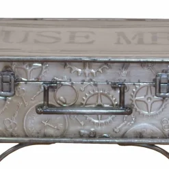 Metall Truhentisch im Koffer Design mit Print Magic Industry Style^Wohnen Best