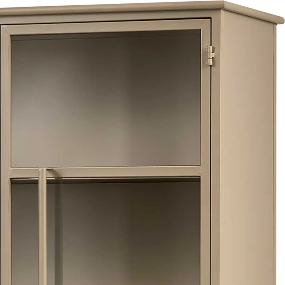 Metall Vitrinenschrank in Khaki - Gabadoza^Wohnen New