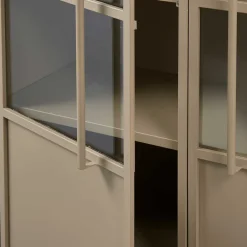 Metall Vitrinenschrank in Khaki - Gabadoza^Wohnen New