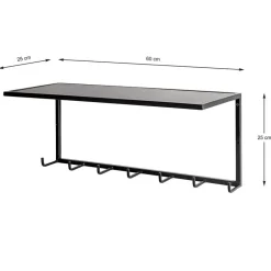 Wohnen Metall Wandgarderobe mit Hutboden - Breznia
