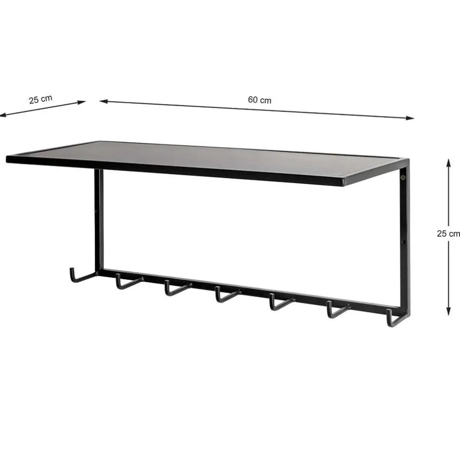 Wohnen Metall Wandgarderobe mit Hutboden - Breznia