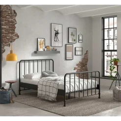 Wohnen Metallbett mit Gitter-Kopf- und Fußteil - Auricos