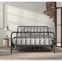 Wohnen Metallbett mit Gitter-Kopf- und Fußteil - Auricos