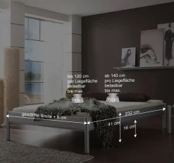 Metallbett Violetta in Überlänge^Wohnen Sale