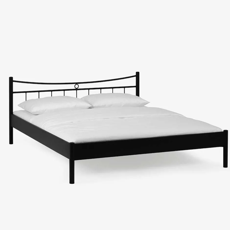 Wohnen Metall-Doppelbett Looks in Schwarz (dreiteilig)