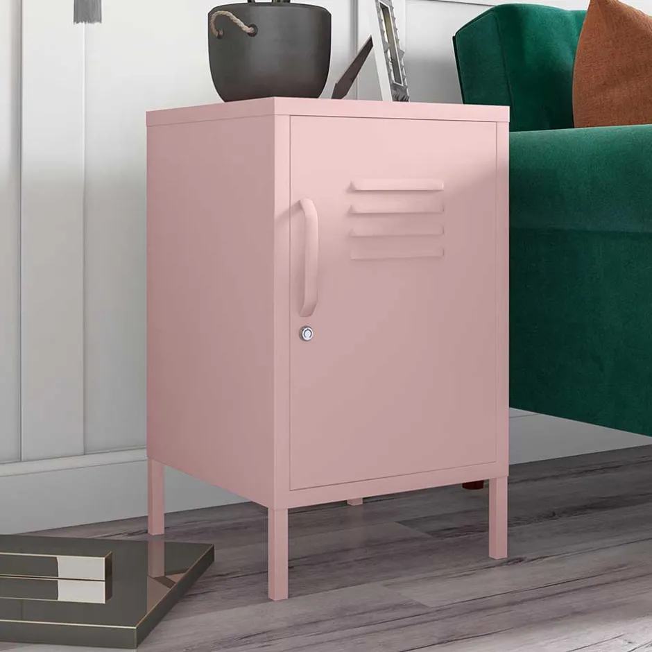 Wohnen Metall-Kommode mit Tür in Rosa - Asbell