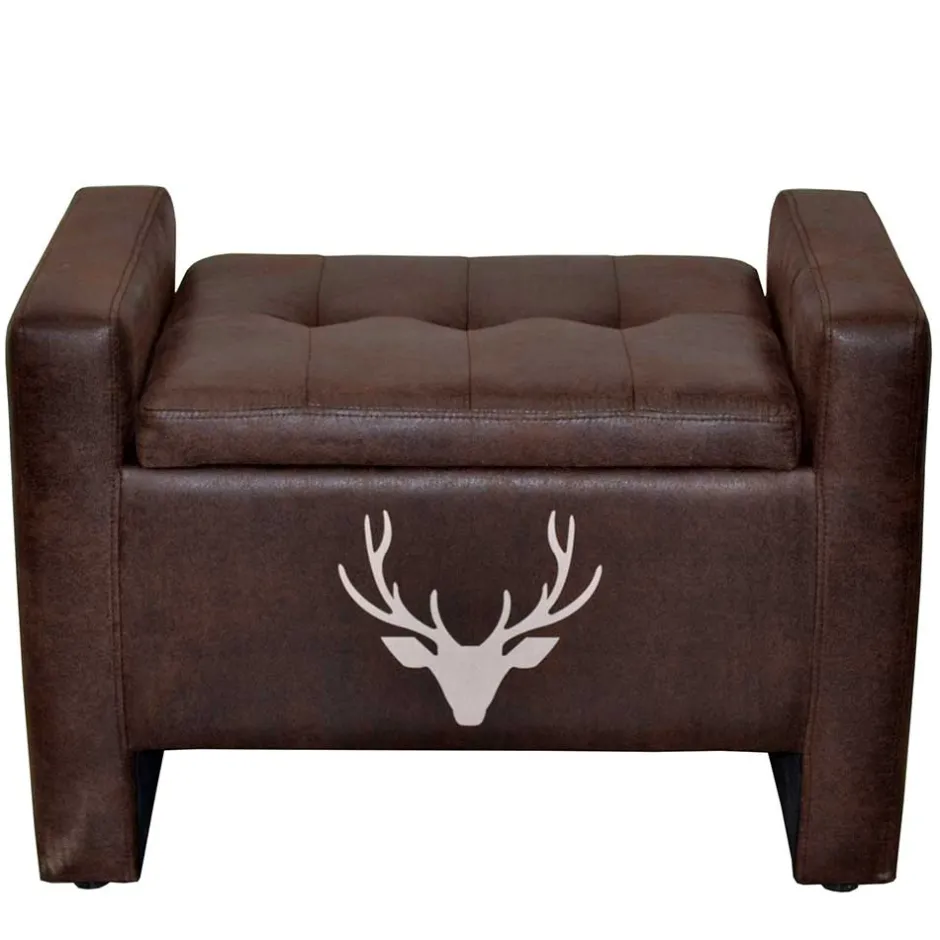 Microfaser Polsterbank mit Hirsch Kopf - Miley^Wohnen Hot