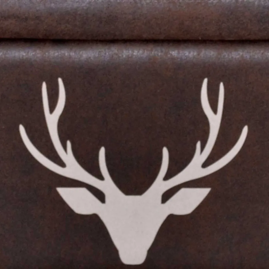 Microfaser Polsterbank mit Hirsch Kopf - Miley^Wohnen Hot