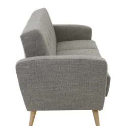 Microfaser Schlafcouch in Grau und Buche - Durencas^Wohnen Sale