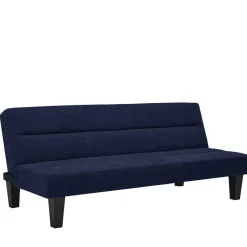 Microfaser Schlafsofa in Blau mit Schwarz - Hanniba^Wohnen Online