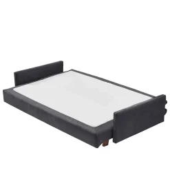 Microvelours Schlafsofa in Blaugrau - Glory^Wohnen New