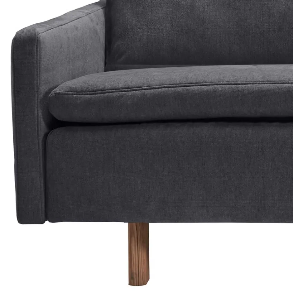 Microvelours Schlafsofa in Blaugrau - Glory^Wohnen New